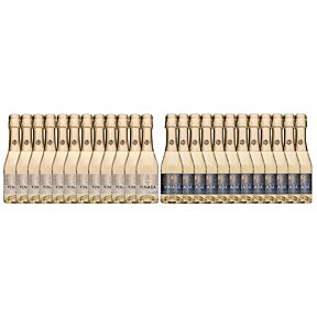 VINADA - Crispy Chardonnay and Sparkling Gold Variety Pack - Zero Alcohol Wine - 200 ml (24 Glass Bottles)