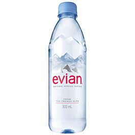 Evian - Spring Water - 500 ml (24 Plastic Bottles)