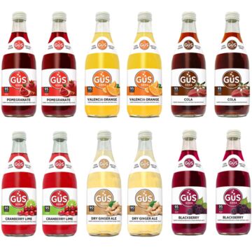 GUS Soda - Variety Pack - 12 oz (12 Glass Bottles)