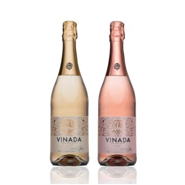 Vinada - Sparkling Gold & Rose Variety Pack - Zero Alcohol Wine - 750 mL (2 Glass Bottles)