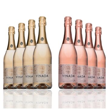Vinada - Sparkling Gold & Rose Variety Pack - Zero Alcohol Wine - 750 mL (8 Glass Bottles)