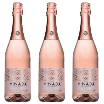 Vinada - Sparkling Rose - Zero Alcohol Wine - 750 mL (3 Glass Bottles)
