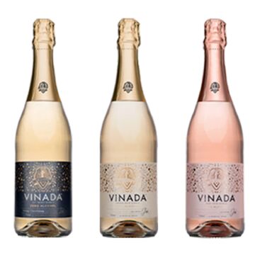 Vinada - Crispy Chardonnay, Sparkling Gold, Sparkling Rosé Variety Pack (Zero Alcohol) - 750 ml (3 Glass Bottles)