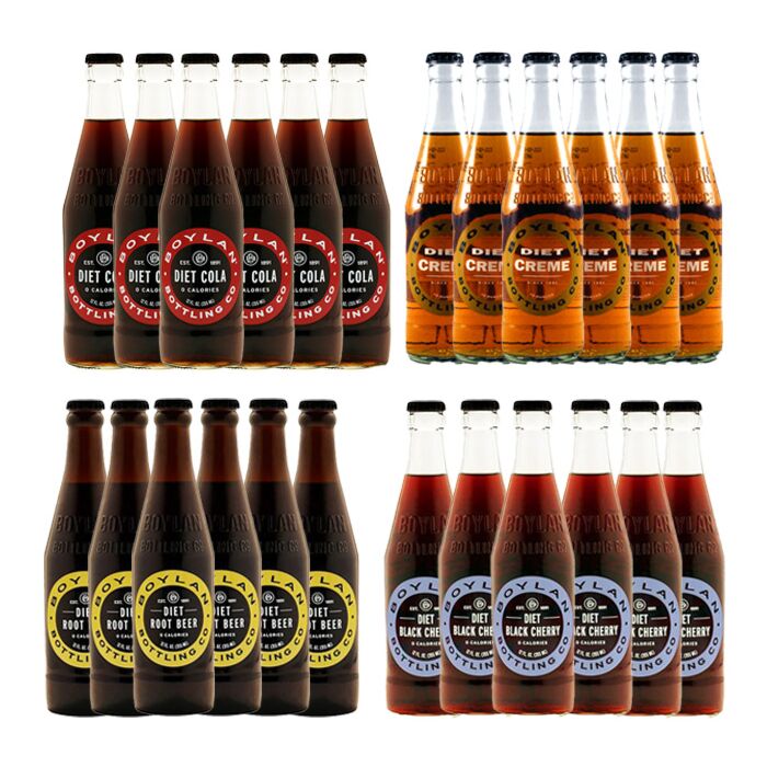Boylan - Diet Soda Variety Pack - 12 oz (24 Glass Bottles)