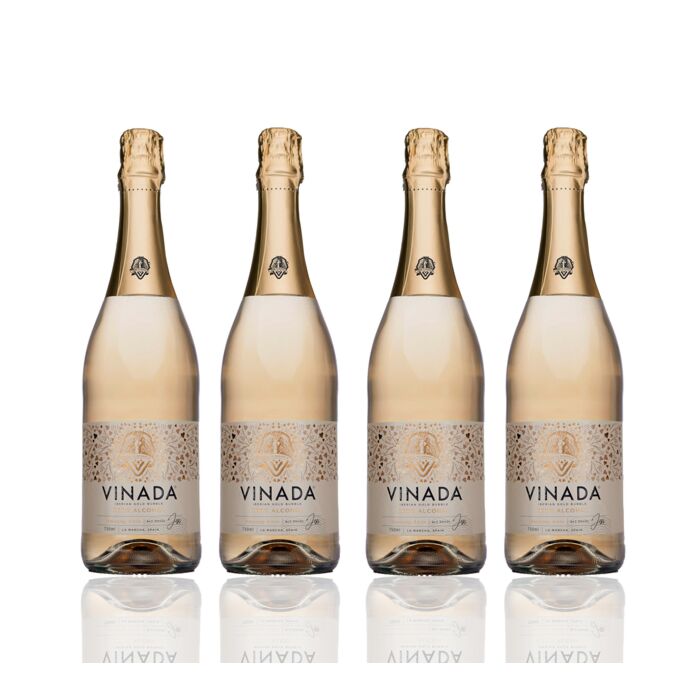 Vinada - Sparkling Gold - Zero Alcohol Wine - 750 mL (4 Glass Bottles)