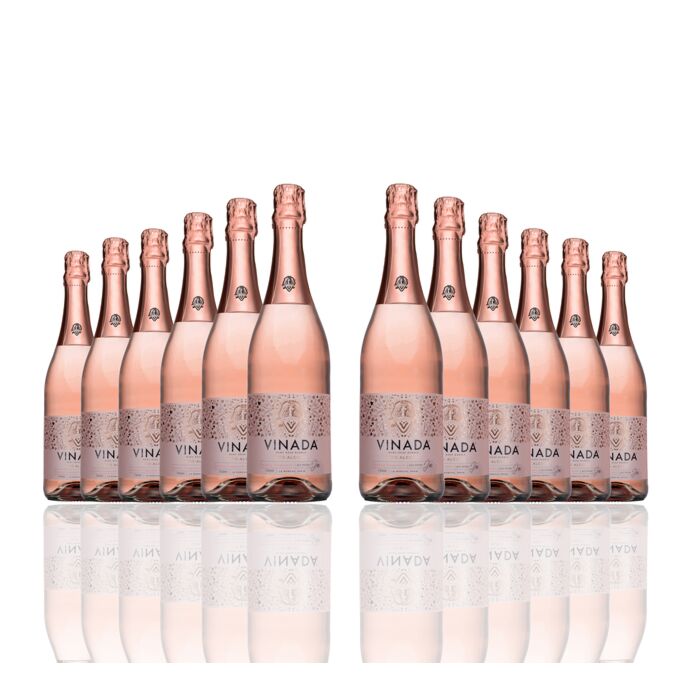 Vinada - Sparkling Rosé - Zero Alcohol Wine - 750 mL (12 Glass Bottles)