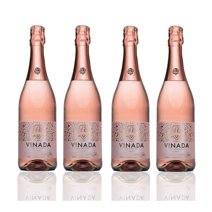 Vinada - Sparkling Rose - Zero Alcohol Wine - 750 mL (4 Glass Bottles)