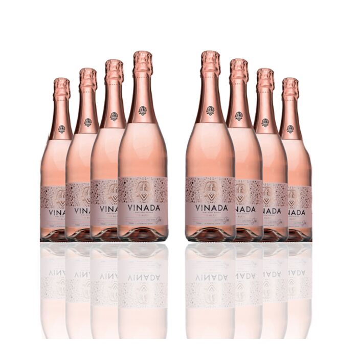 Vinada - Sparkling Rose - Zero Alcohol Wine - 750 mL (8 Glass Bottles)
